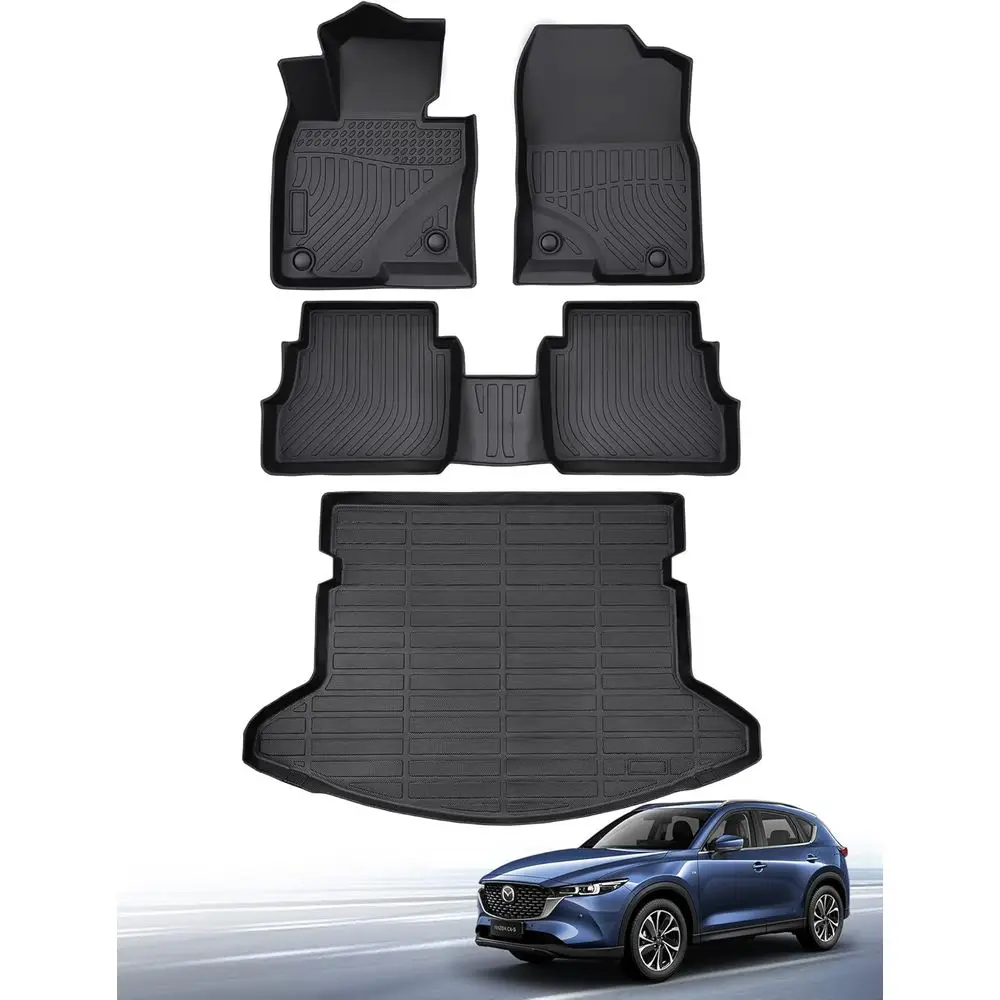 

CX-5 Floor Mats 2025 2024 2023 2022 2021 2020 2019 2018 2017, CX5 All Weather Trunk Mat Cargo Liner Carpet Rubber - Compatible w