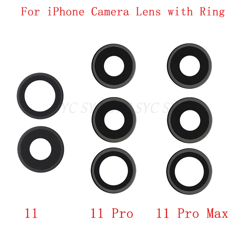Rear Camera Lens Outer Frame Cover For iPhone 11 Pro Max Back Camera Lens with Ring Repair Parts
