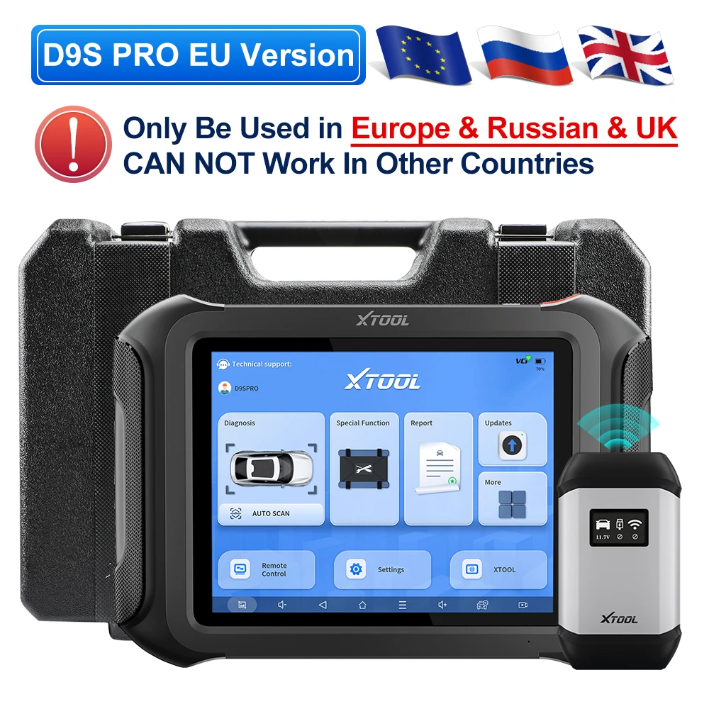 XTOOL D9S PRO Auto Diagnose Tool ECU Programmeur Automotive Scanner Sleutelprogrammering Topologiekaart 45+ Resets FCA/CANFD/DOIP