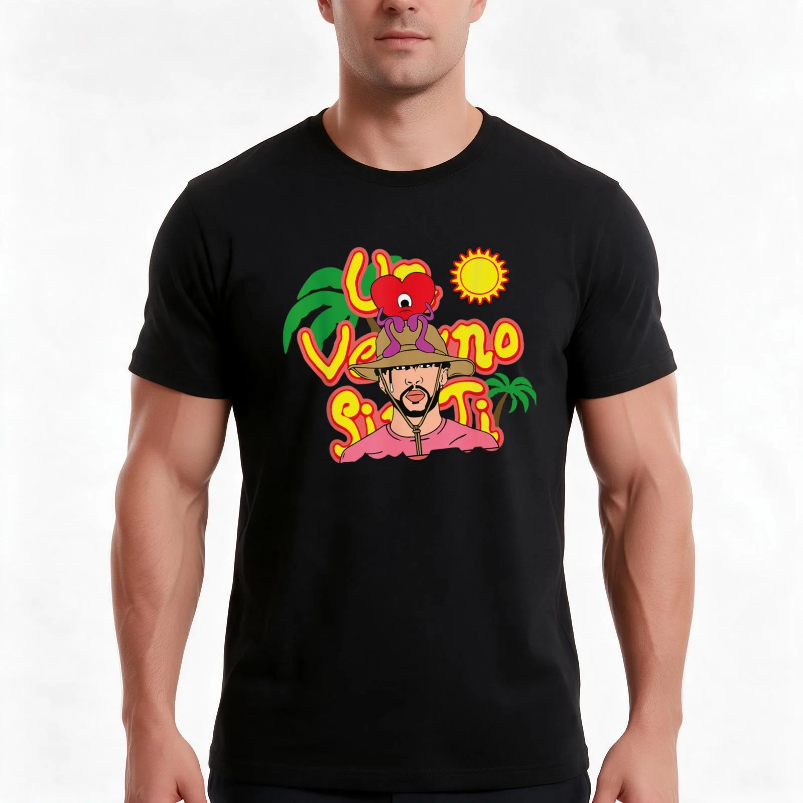 B Bunny Un Verano Worlds Hottest Tour Sin Ti Merch T-Shirt Summer Casual Cotton Tee Oversized Streetwear Tops 100% Cotton