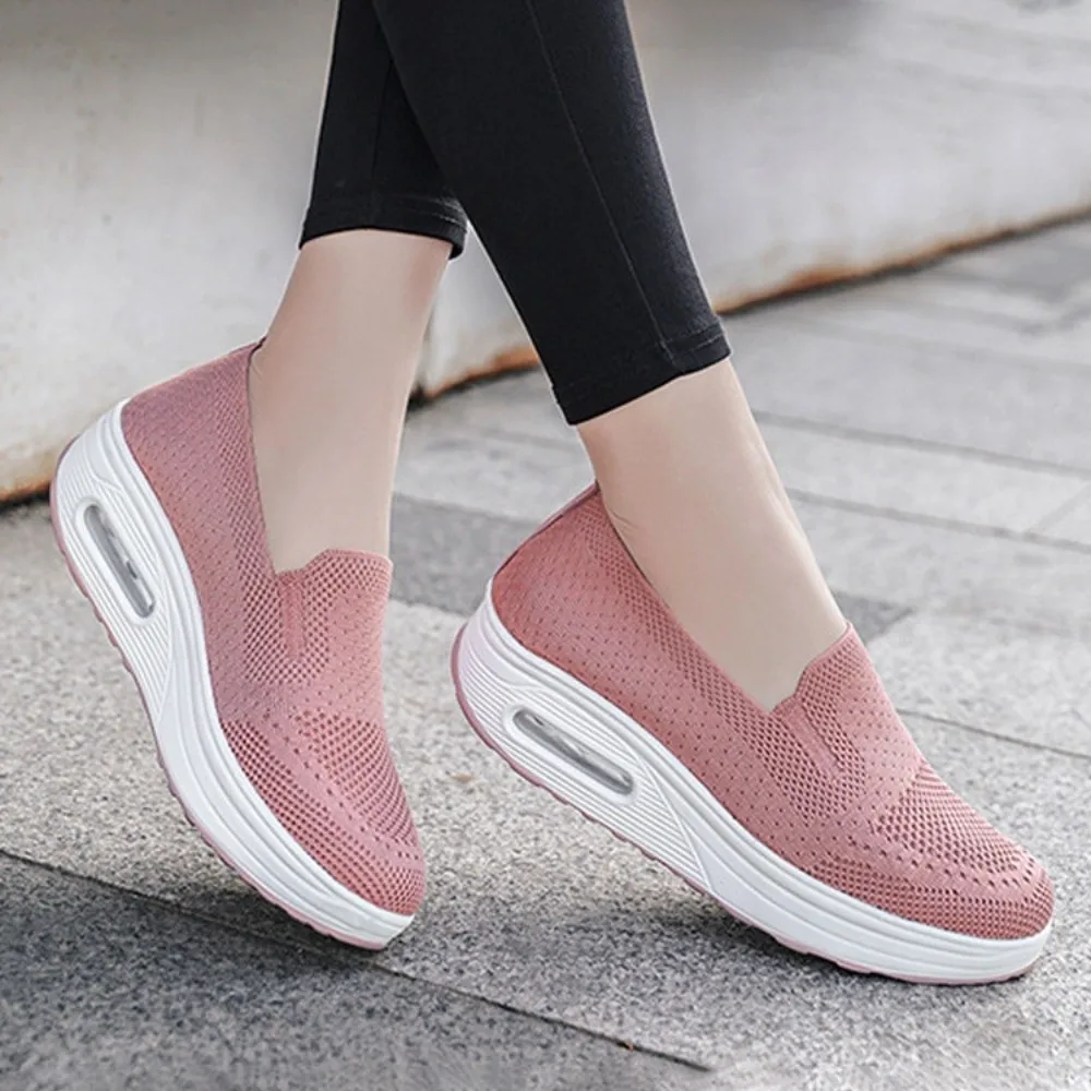 

Mesh Surface Women's Sports Shoes Thin Design Soft-Soled Running Sneakers Anti-Slip Air Cushion Casual Shoes Casual Wear