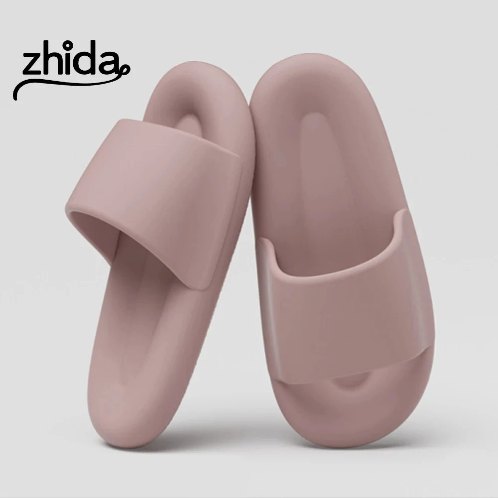 

ZHIDA Women's Soft Sole Pillow Slippers Lightweight Open Toe Non Slip EVA Sandals Indoor Outdoor Quick Drying Bathroom Shoes