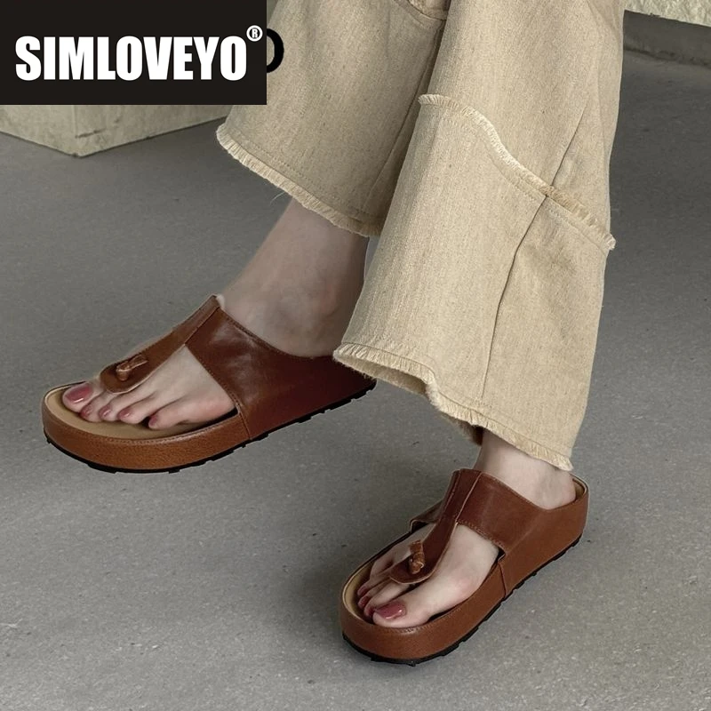 

SIMLOVEYO/Новые винтажные женские сандалии из натуральной кожи с застежкой на толстом каблуке 3 см, повседневная уличная женская обувь из мягкой овчины для отдыха