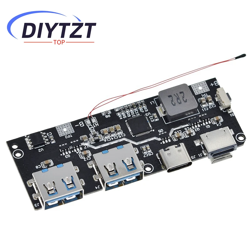 DIYTZT QC4.0 QC3.0 LED double USB 5V 4.5A 22.5W Micro/type-c USB batterie externe Mobile 18650 Module de charge Protection de la température