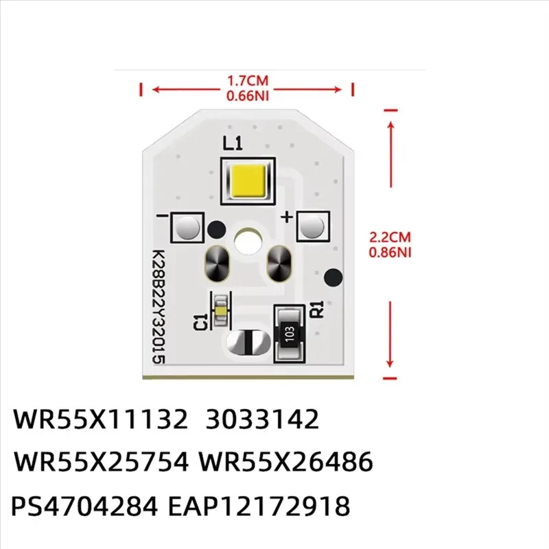 4PC WR55X11132 WR55X25754 Refrigerator LED Light Compatible for GE Refrigerator LED Light Bulb