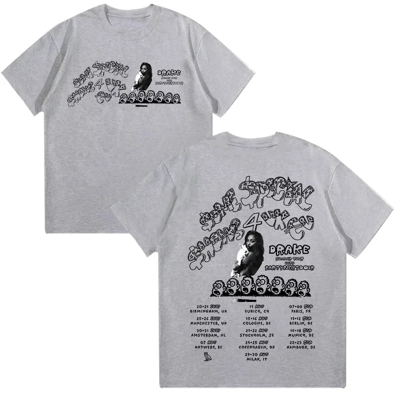 25 Camiseta Hip-hop moda Drake PARTYNEXTDOOR verano algodón Top suelto regalo de seguidor camiseta de alta calidad ropa estética