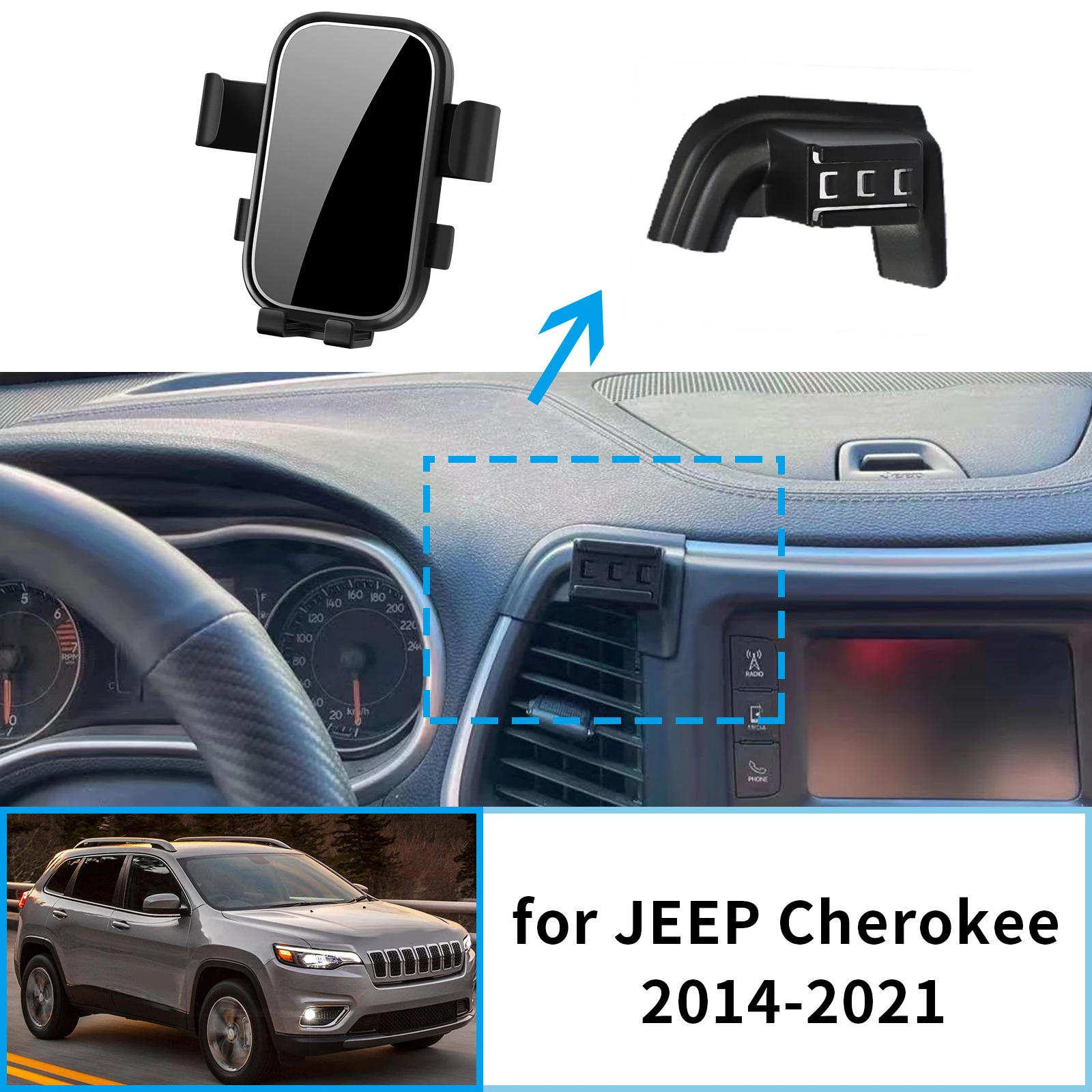 

Car Mobile Phone Holder for JEEP Cherokee 2014~2021 Navigation Stand Auto GPS Bracket Accessories