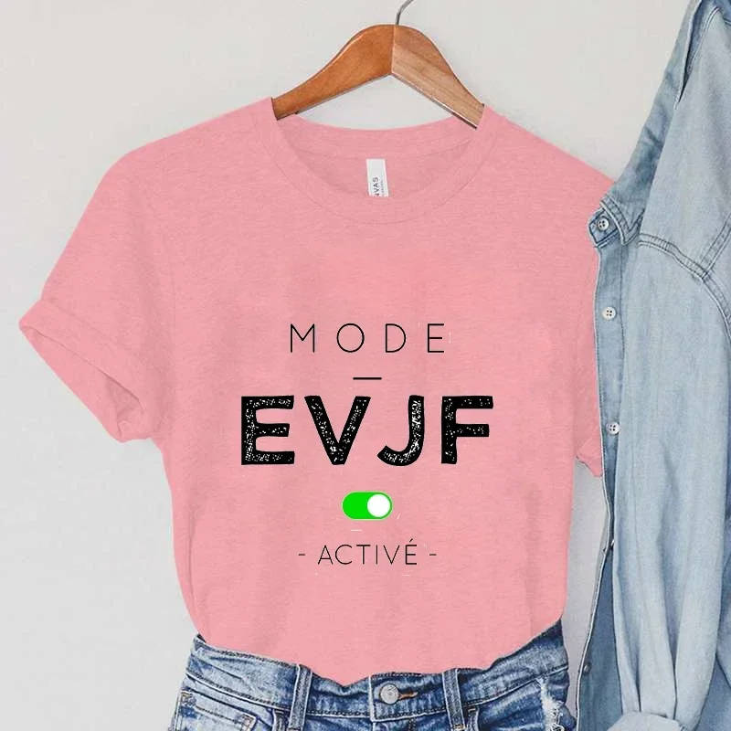 Women Lady Oversized T-shirt Tees Team Bride Camisetas Fashion Summer Bachelor Party Tshirts EVJF Mode Activated Clothes Tops