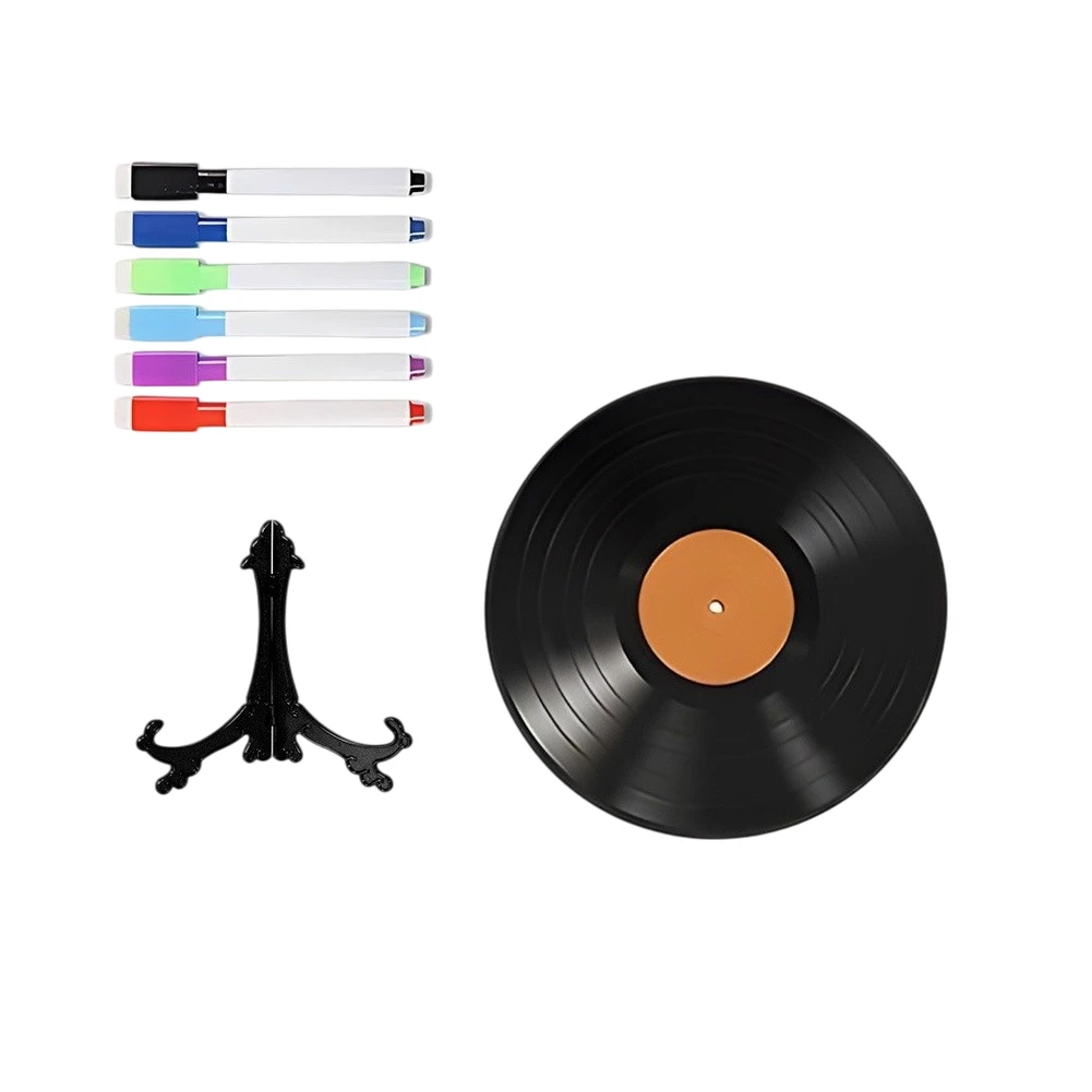 Clear For Acrylic Vinyl Record Ornament with Transparent Base for Layered Display and Shadow Effect Integration
