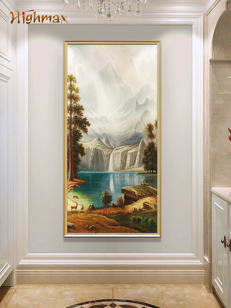 

highmax Forest Scenery Canvas Painting Colorful Lake View Mountain Canvas Wall Art Poster for Living Room Home Wall Decoration