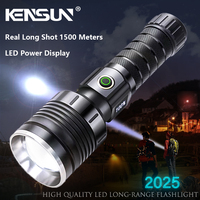 Powerful Spotlight Long Range LED Flashlight Type-C Rechargeable Telescopic Zoom Focusing Spotlight Lamp Super Bright Tactical