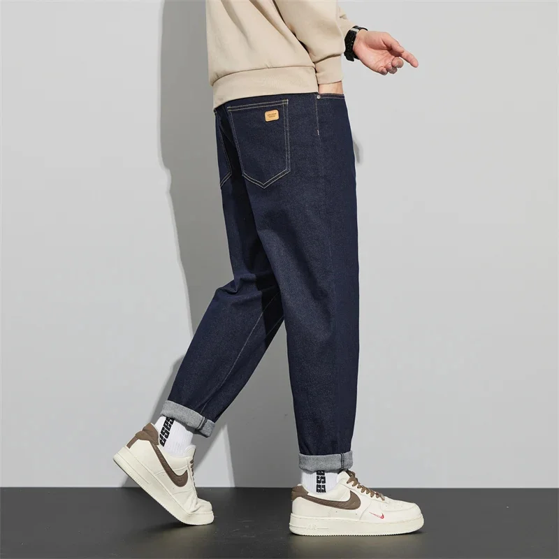 Jeans japonais de haute qualité pour hommes, pantalons haren élastiques, droits, polyvalents, mode décontractée, nouveau, printemps, été, 2024