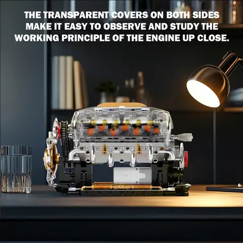 692 पीसीएस एमओसी तकनीकी मोटराइज्ड वी8 इंजन मॉडल बिल्डिंग ब्लॉक कार विद्युत चालित इंजन सुपरकार ईंटें खिलौने बच्चों के लिए उपहार 10 best sales लेगो इंजन - №3