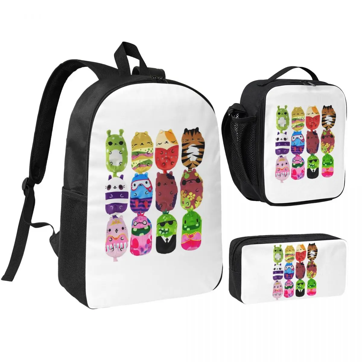

Cats Vs Pickles 12-Pack Backpack Student BookBag School Bag Shoulder Bags 3ps Insulated Lunch Bag Pencil Case