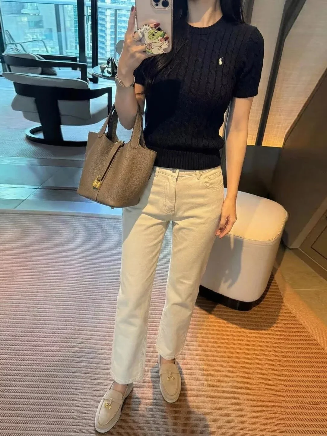 

High Waist Loose Fit Straight Leg Denim Jeans Women's plus Size Khaki Color American Sle Slimming Versatile Faionable