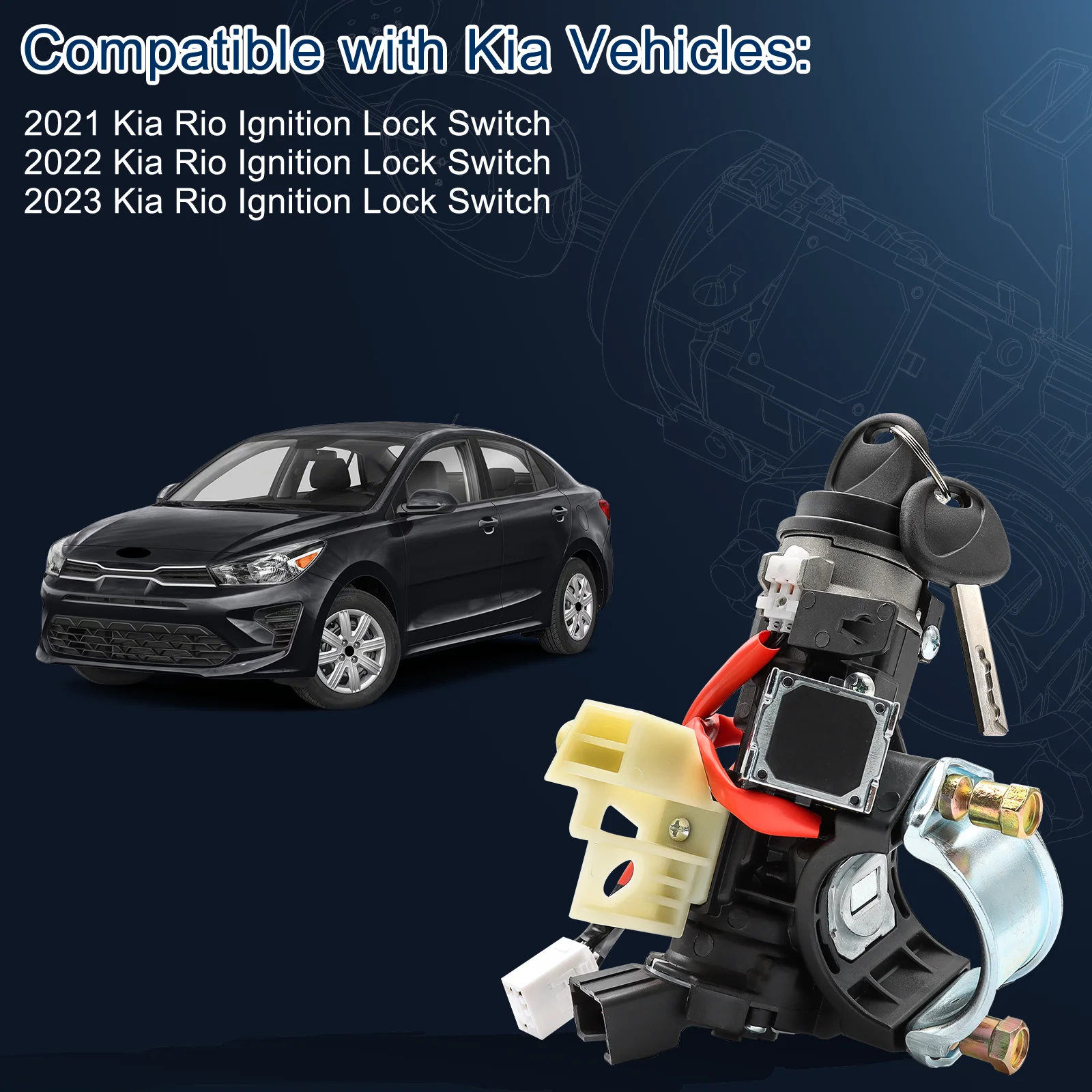 81900-H9G00 Car Power Ignition Switch Lock Cylinder Housing Assembly With 2 Keys Start Stop For Hyundai Kia Rio 2021 2022 2023