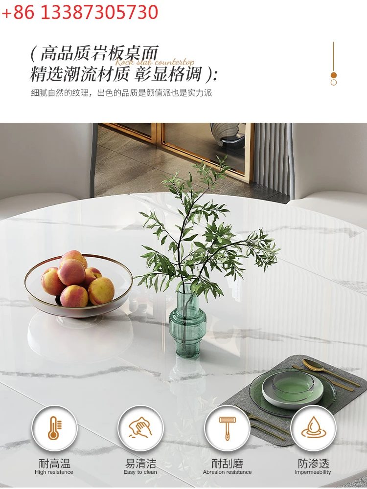 

Обеденный стол из шифера. Современная простая бытовая маленькая квартира может быть вращается и выдвижным, чтобы стать круглым столом.