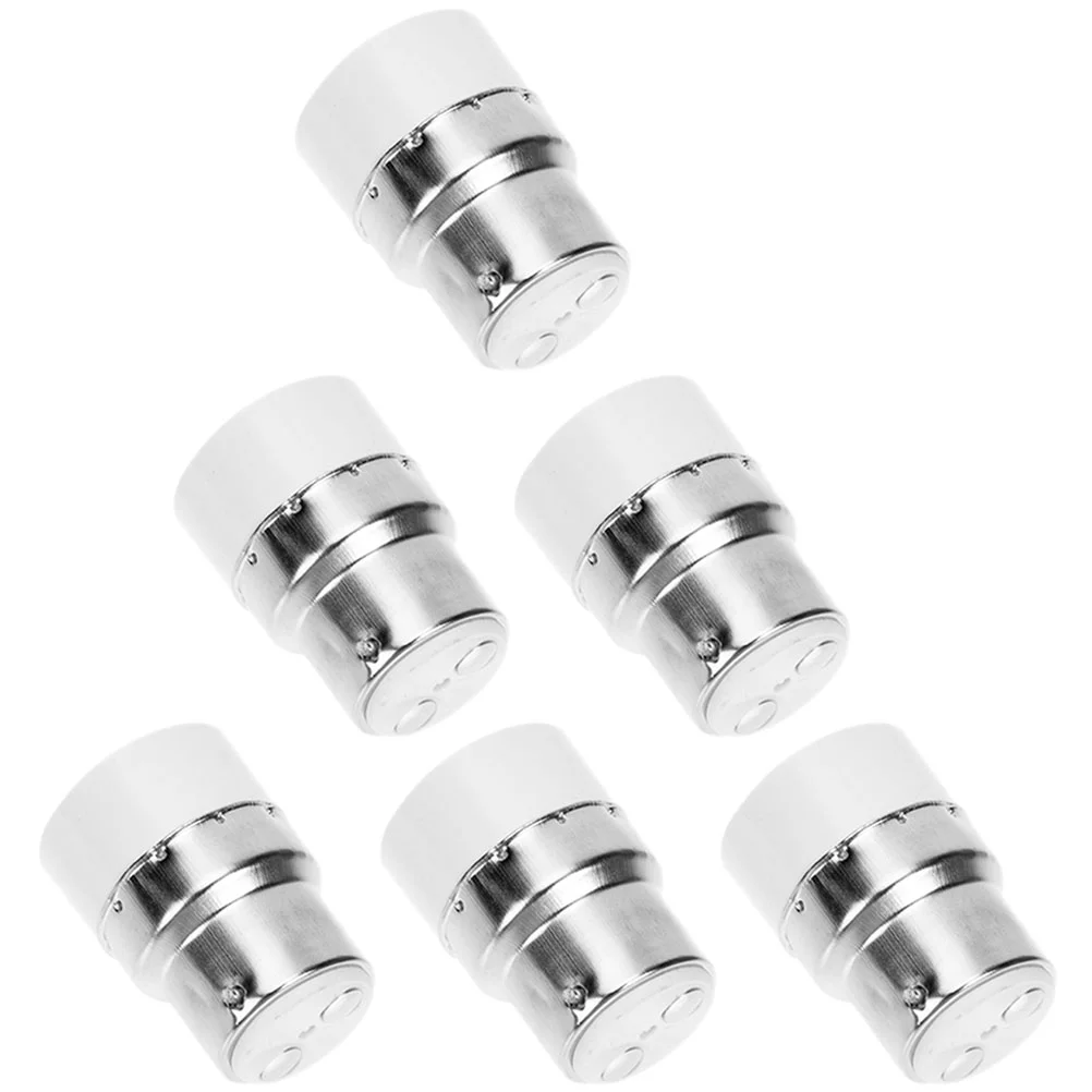 

6 Pcs Light Bulb Convert Lamp Head Extension Adapter Socket Converter Base White B22 to E14