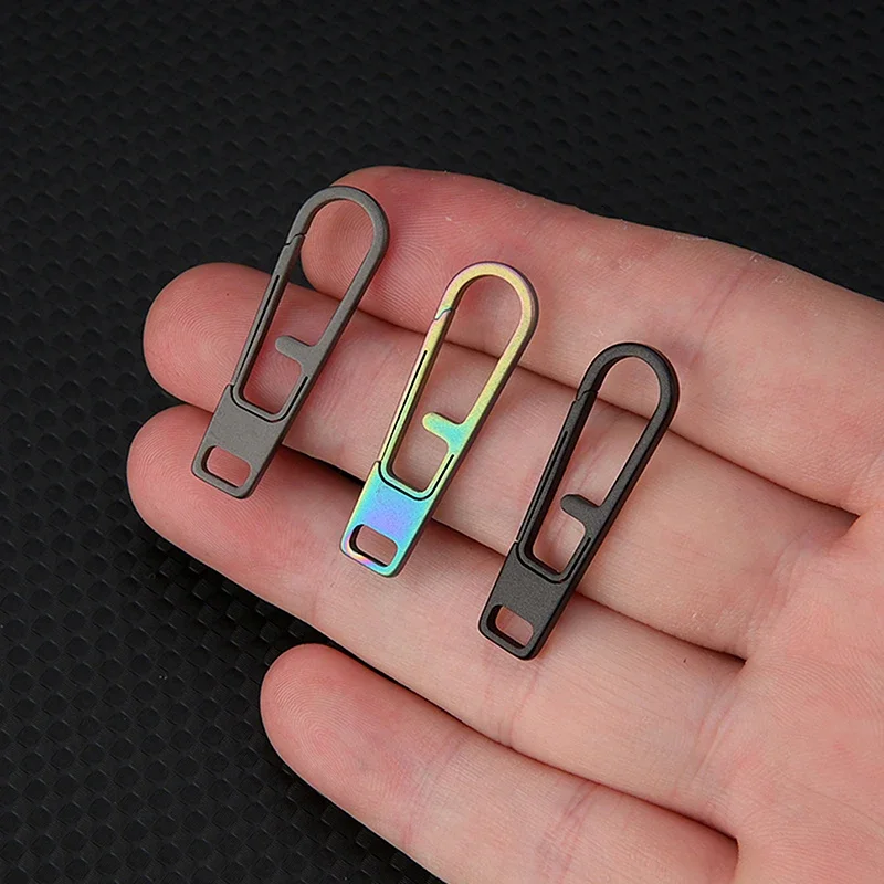 

Titanium Alloy Zipper Puller Header Accessories Connector Keychain Outdoor Portable Small Tool For Bag Clothes Hardware