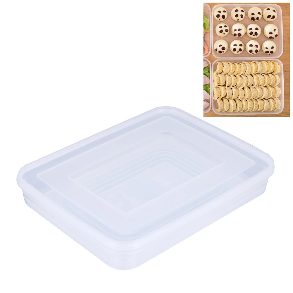 

Plastic Food Storage Boxes Dumpling Buns Reusable Meal Prep Containers with Lids for Refrigerator (Extra Large Transparent Singl