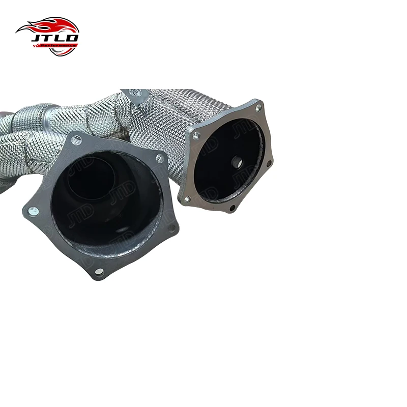 High Quality Stainless Steel Performance Downpipe For Porsche Cayenne Turbo 4.8T 958 With Heat Shield