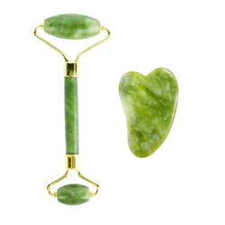 Natural Jade Stone Guasha Board Gouache Scraper For Body Acupoint Press SPA Acupuncture Skin Facial Care Massage Anti Aging Tool