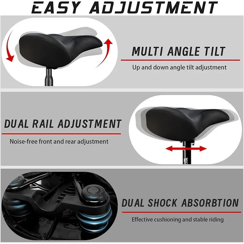 BUCKLOS Ergonomics Mtb Saddle Thicken Widen Bicycle Seat Cushion 300*356mm Damping Mountain Bicycle Seat Racing Bike Saddle