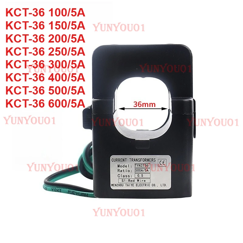 Split Core Current Transformer KCT-36 Current Sensor 100A 200A 250A 300A 400A 500A 600A Mini Current Transformer CTs