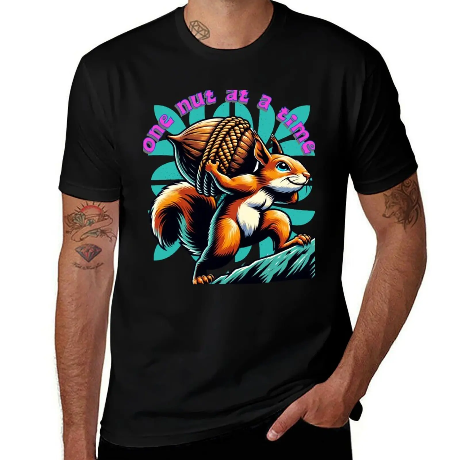 

One Nut at a Time – Motivated Squirrel Climbing T-Shirt Louboutins vintage anime shirt quick drying mens plain t shirts