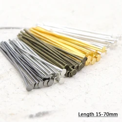 200pcs 20 30 35 40 45 50 60 65 70 mm Metal Heads Eye flat Head Pin For Jewelry Making Findings Accessories Wholesale Supplies