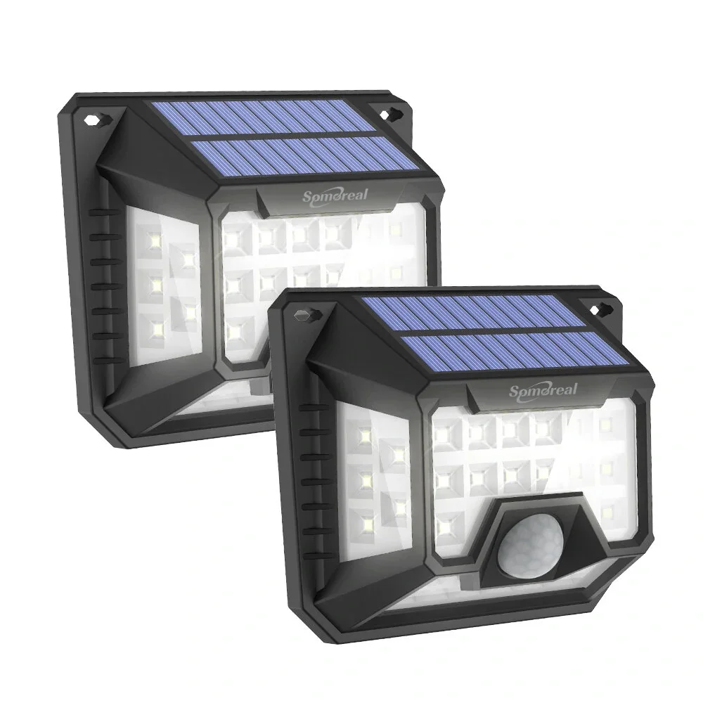 2Pcs SM-OLT3 Outdoor Solar Lights 32 LED 120°PIR Sensor Wide Angle Waterproof Wall Light for Garden Path Yard Security