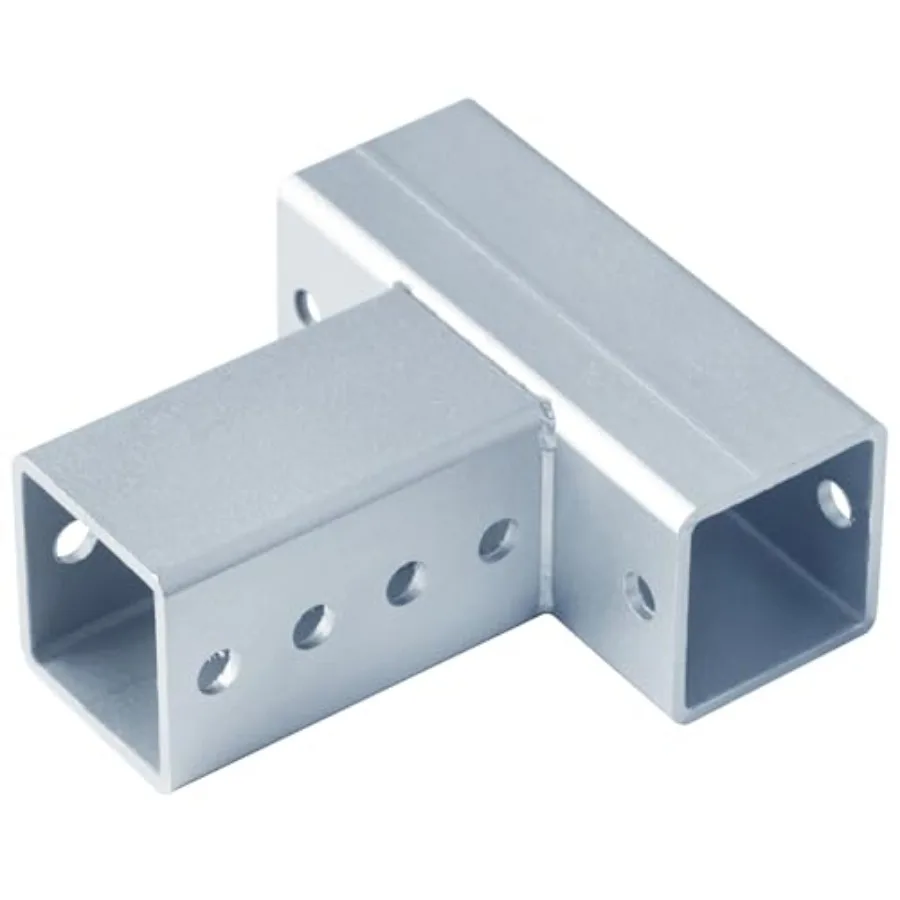 

2 Pack T Square Tube Connectors T Fittings, Fits 2" x 2" Square Sign Posts, 5/32" Thick