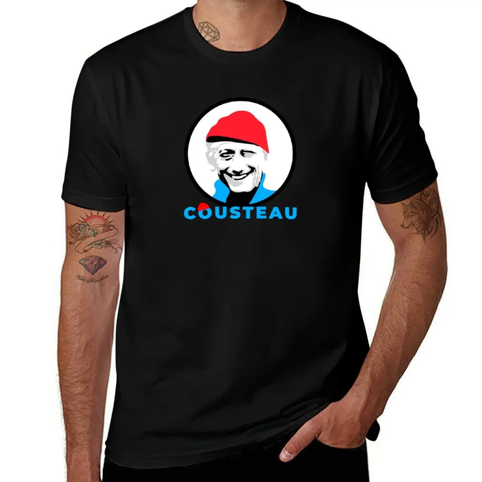 Jacques Yves Cousteau T-Shirt korean fashion anime tshirt oversized black t shirts for men