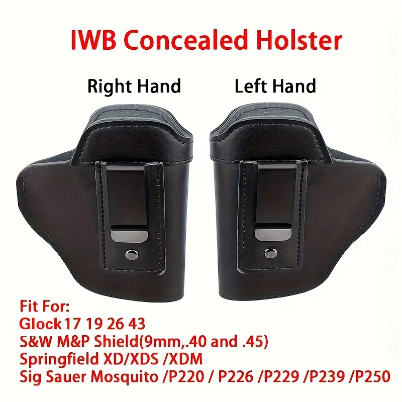 Couro de IWB escondido cinto interno arma coldre, Glock 17, 19, 43, S & W, M & P, P220, P226, P229, XD, caça de XDS