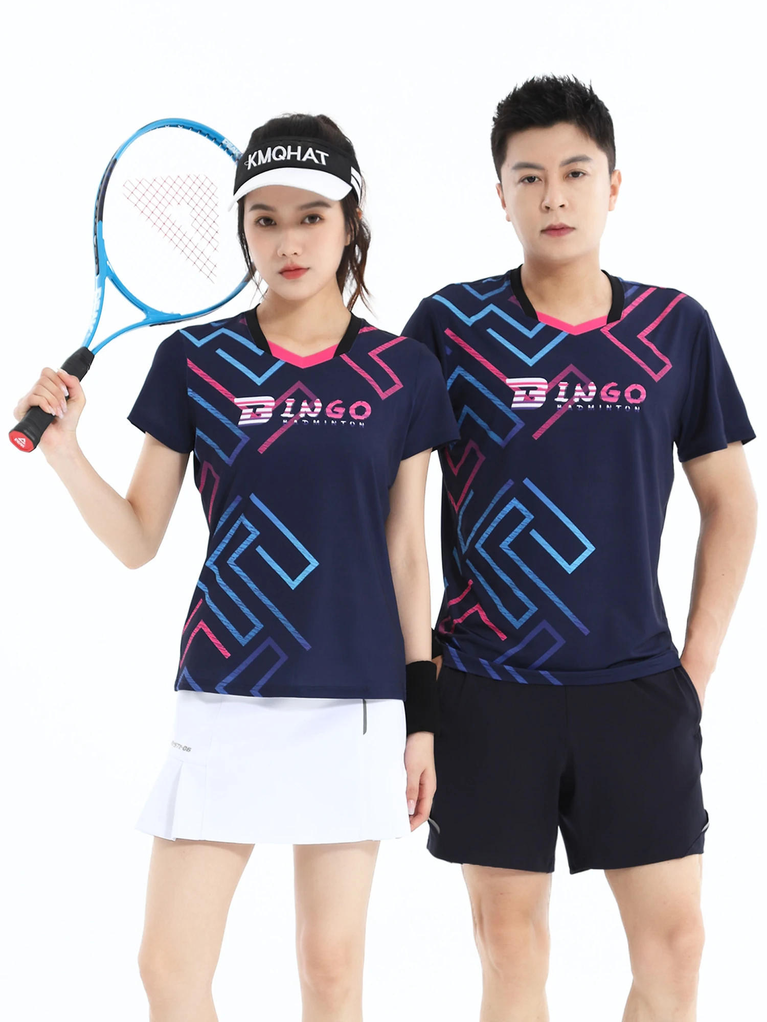 Mens Tennis Clothes Adult Badminton Shirt Women Table Shirts Running Exercise T-Shirts High-Tec Quick Drying Sportswear