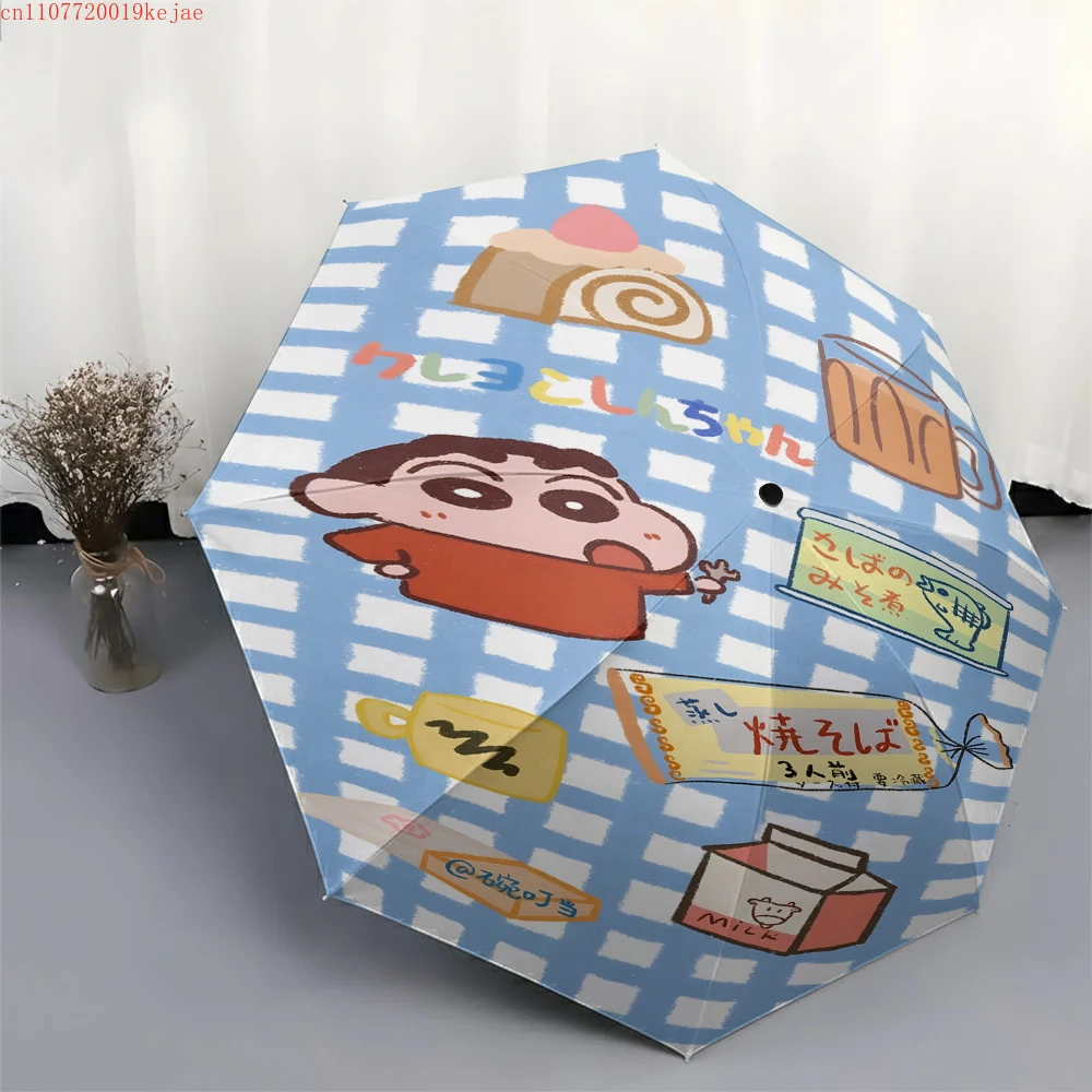 

Автоматический складной зонт с принтом персонажей Crayon Shin-chan (еда и закуски), водонепроницаемый, ветрозащитный, с защитой от УФ-излучения, для путешествий на природе