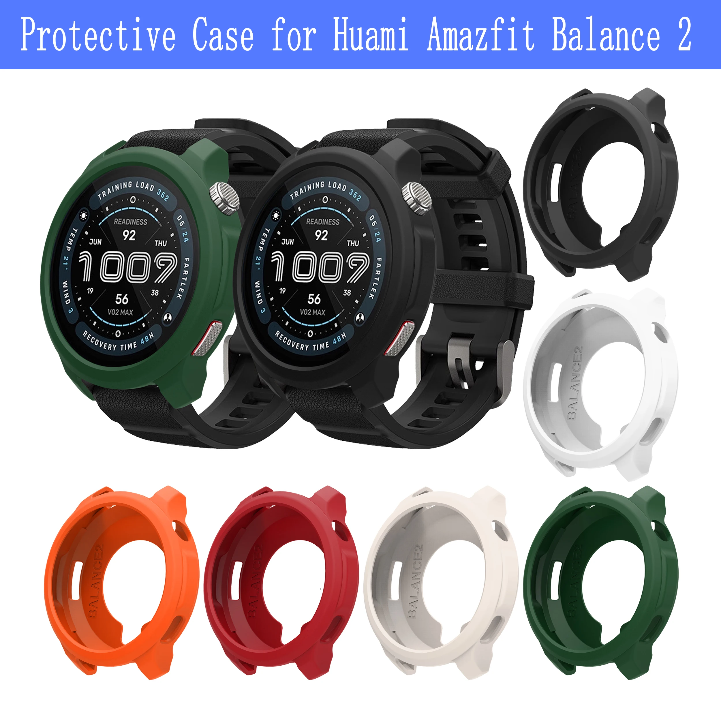 Protective Case for Huami Amazfit Balance 2 Soft Silicone Anti-scratch Bumper Protection Cover Case Shell Smartwatch Accessories