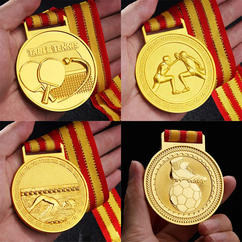 Basketball and Badminton Swimming and Fencing Medal, Can be Customized, Metal, General Gold, Silver and Bronze