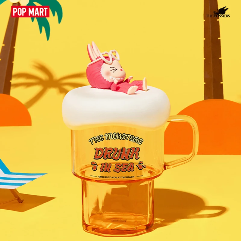 

POP MART LABUBU THE MONSTERS Drunk In Sea Series Toys Cute Cartoon Creative Water Cup Rainbow Glass For Birthday Gift