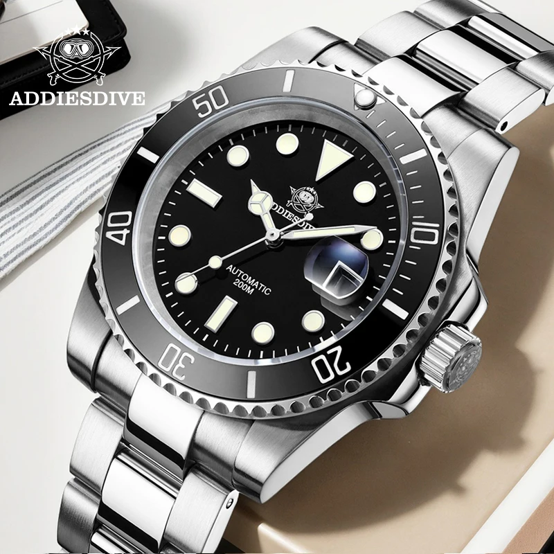 

ADDIESDIVE Luxury Men Automatic Watch 8215 Movement Sapphire Glass Diving Watches AD2503 200M Waterproof Mechanical reloj hombre