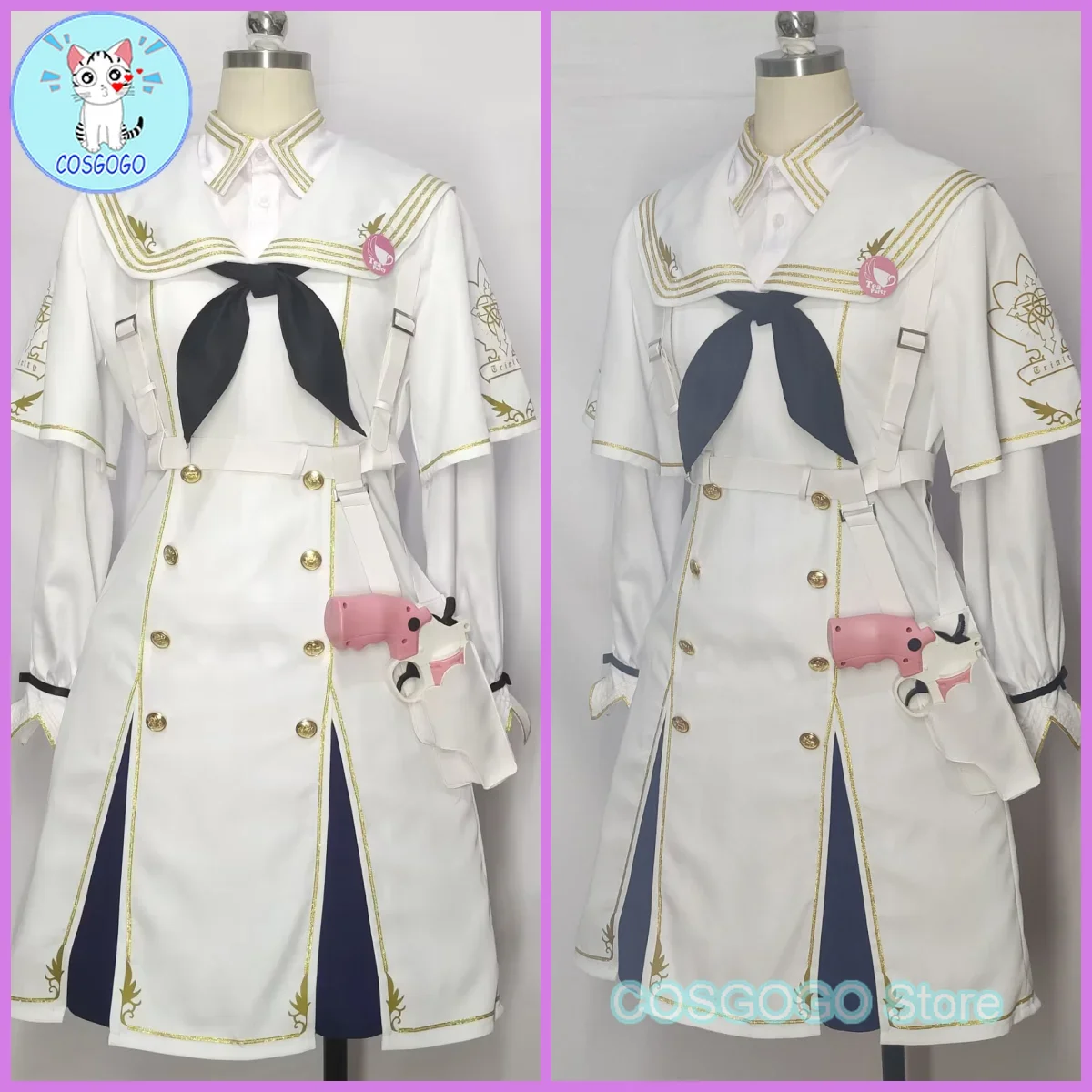 Cosgogo [personalizado] jogo azul arquivo kirihuji nagisa cosplay traje feminino bonito vestido de festa terno uniforme de halloween roupas