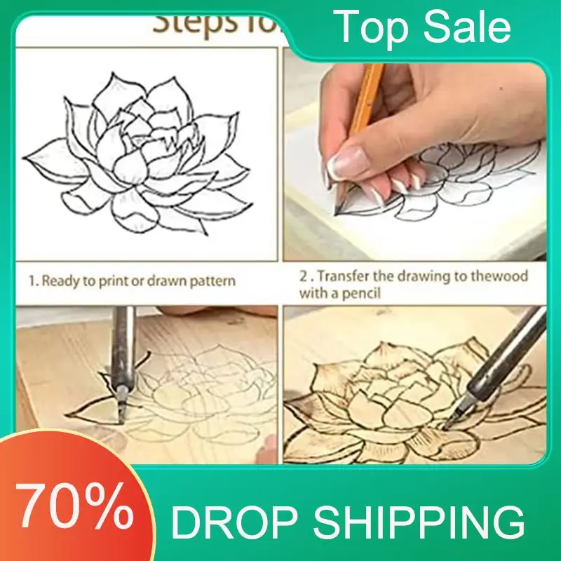 AT03 أفضل 56 قطعة طرف حرق الخشب مجموعة رسالة أداة حرق الخشب بما في ذلك الأبجدية النحاس DIY بها بنفسك النقش نحت حرق الخشب الحرفية
