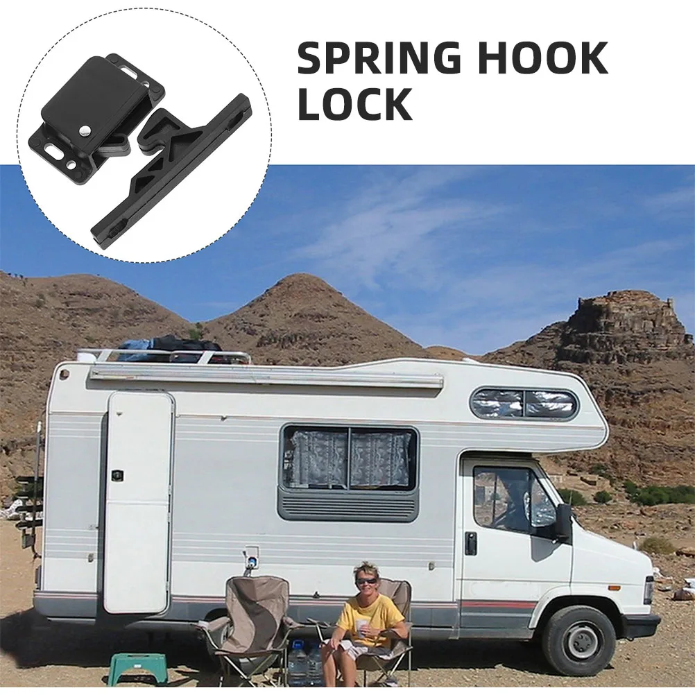 

1 set 1 Set Rv Cabinet Door Latch Push Button Drawer Latch For Motorhome Camper Trailer Home Spring Hook Lock Secure Hold