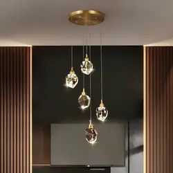 Crystal LED Pendant Chandelier Aisle Hanging Lamp For Living Dining Room Bedroom Bedside Home Decoration Lighting Fixture Lustre