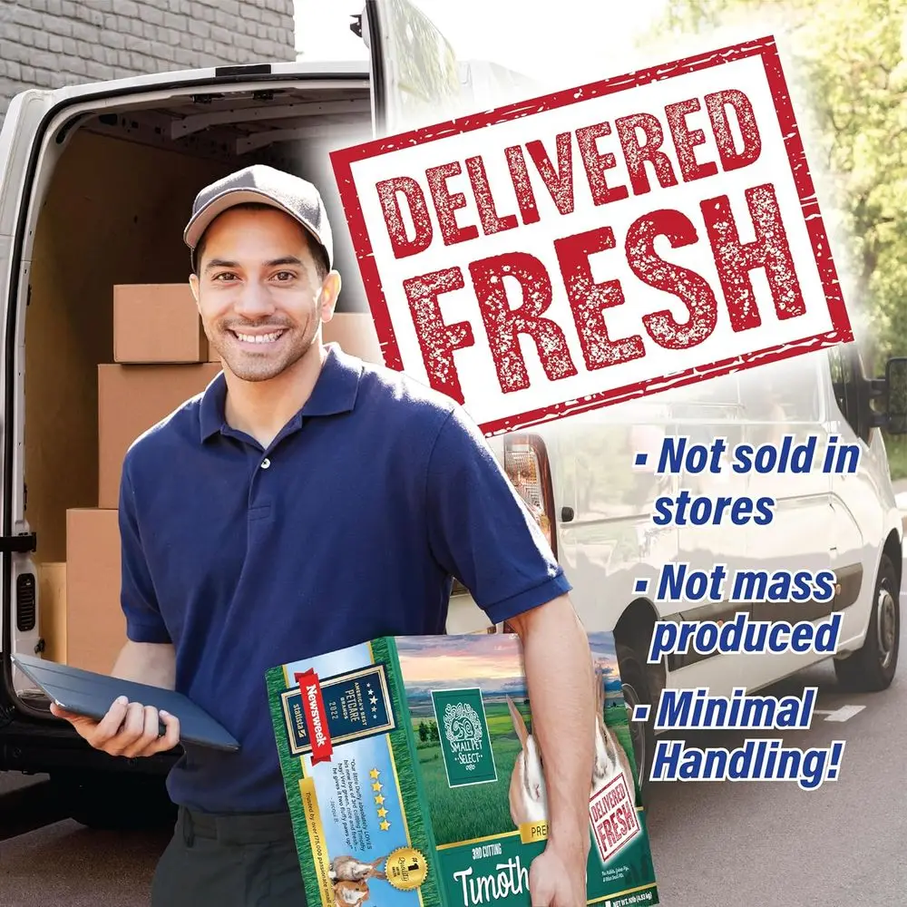 القطع الثالث لطعام الحيوانات الأليفة من تيموثي هاي فائق النعومة للأكل الصغير والأرانب وخنازير غينيا والحيوانات الصغيرة الأخرى، سهلة التخزين،