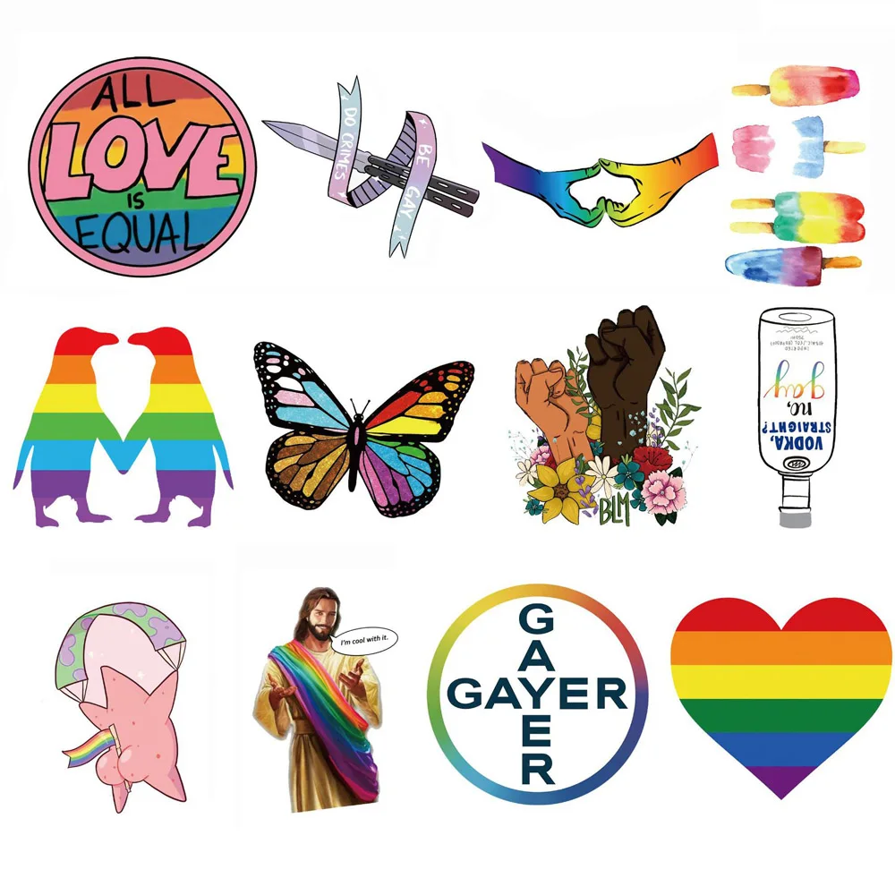 10/30/50pcs Cool Rainbow Funny LGBT Gay Pride Graffiti Stickers Luggage Laptop Phone Bike Car Guitar Waterproof Sticker Decal