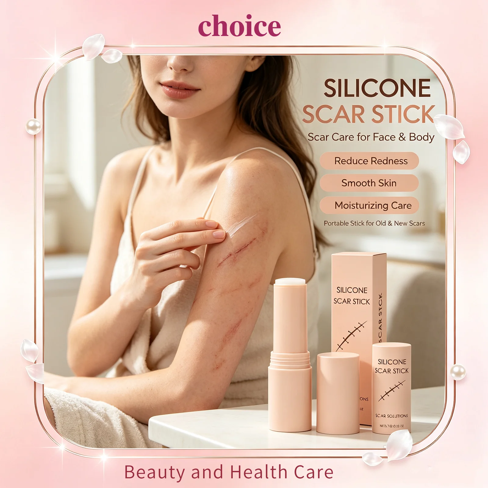 Silicone Scar Stick Centella Asiatica Extract Scar Care Stick Reduce Redness Smooth Hydrating Portable Face Body Skin Scar Balm