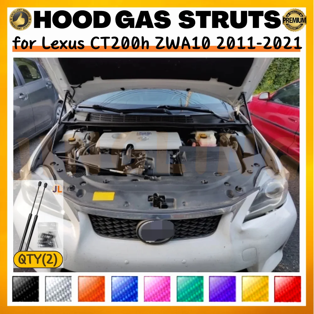 

Qty(2) Hood Struts for Lexus CT200h ZWA10 2011-2021 Front Bonnet Modify Lift Supports Dampers Gas Springs Shock Absorbers