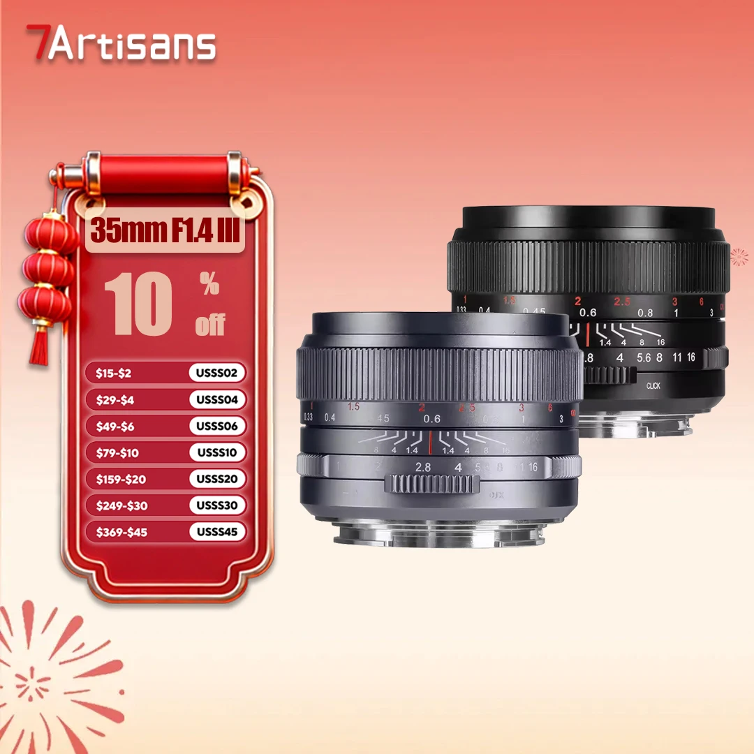 7artisans 35mm F1.4 III Full Frame Large Aperture Camera Lens for Portrait Photography with Sony E A7RIII Nikon Z50 Canon R L