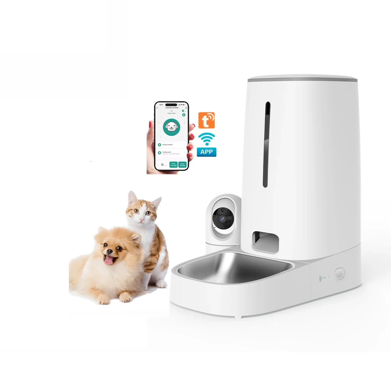 

CANBOUN Mobile Control Automatic Rotary Camera Pet Feeder 4L Large Capacity Cat Feeder Smart Pet Feeder With HQ Camera